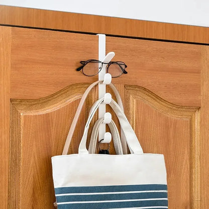 Over-the-Door Bedroom Hanger — Plastic Clothes & Bag Rack for Home Storage Organization