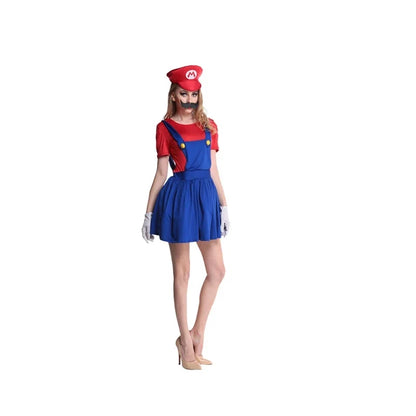 Super Luigi Bros Costume Set - Adult Halloween Cosplay Jumpsuit with Hat for Christmas Parties & Stage Performances