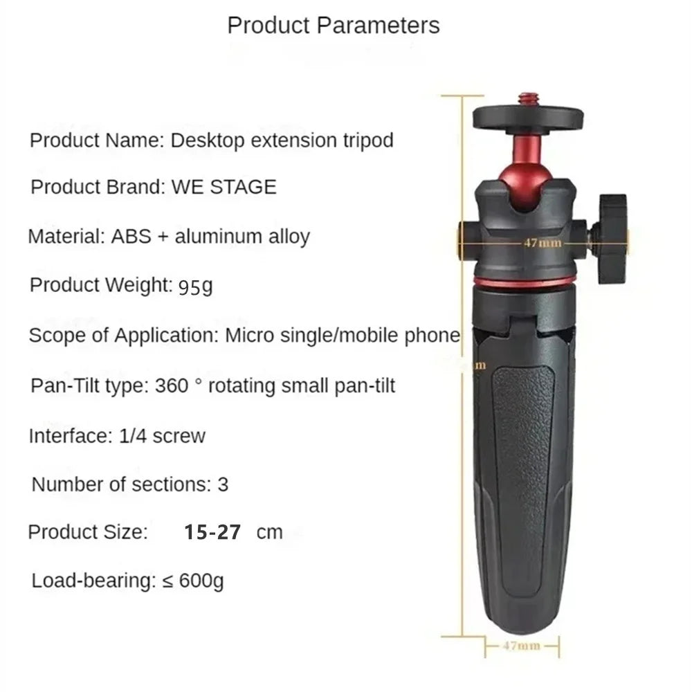 FGCLSY Extension Pole Tripod – Mini Selfie Stick Tripod Stand Handle Grip for GoPro, Insta360, DJI Action & Pocket Cameras