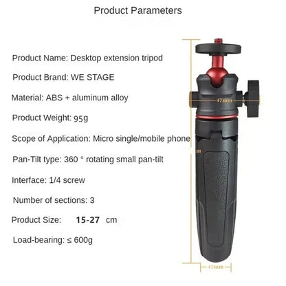 FGCLSY Extension Pole Tripod – Mini Selfie Stick Tripod Stand Handle Grip for GoPro, Insta360, DJI Action & Pocket Cameras