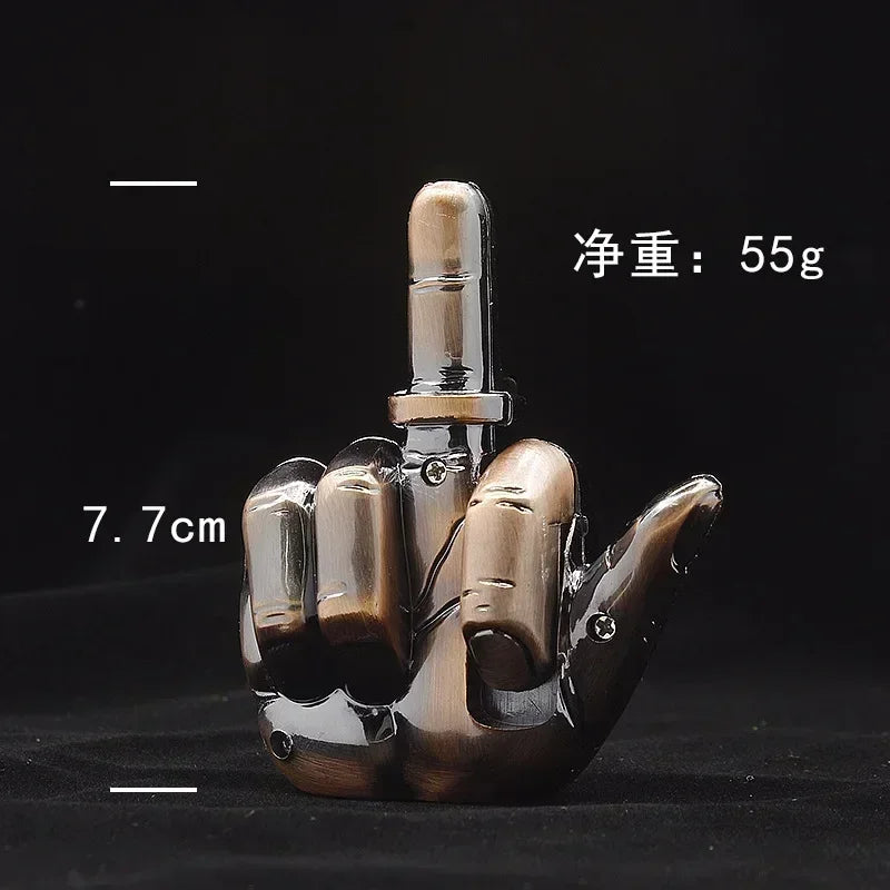 Funny Middle Finger Torch Lighter – Windproof Jet Flame Refillable Butane Smoking Accessory with Voice Sound