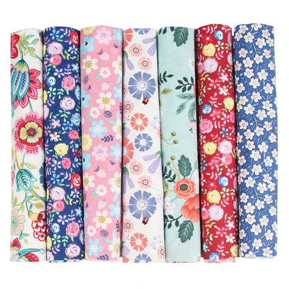 7-Piece 50x50cm Cotton Patchwork Fabric Set – Handmade Sewing Quilting Cloth for Needlework & DIY Crafts