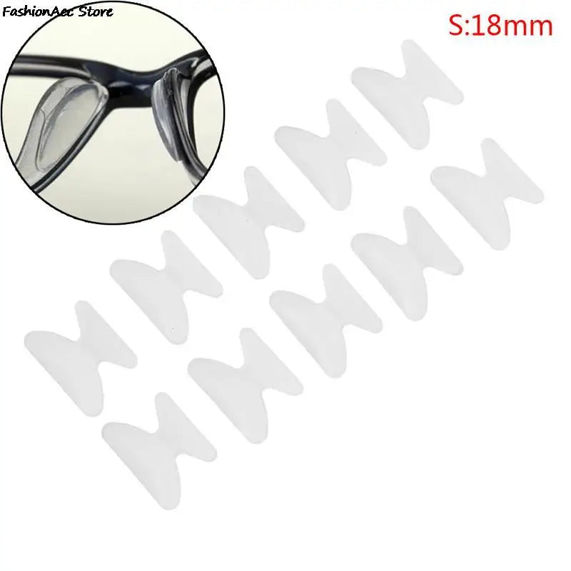 5 Pairs Adhesive Silicone Glasses Nose Pads - Non-Slip Clear & Black Thin Nosepads for Eyeglasses & Sunglasses