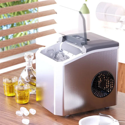 110V/220V Electric Ice Maker – Portable Automatic Bullet & Round Ice Cube Machine, Professional Use