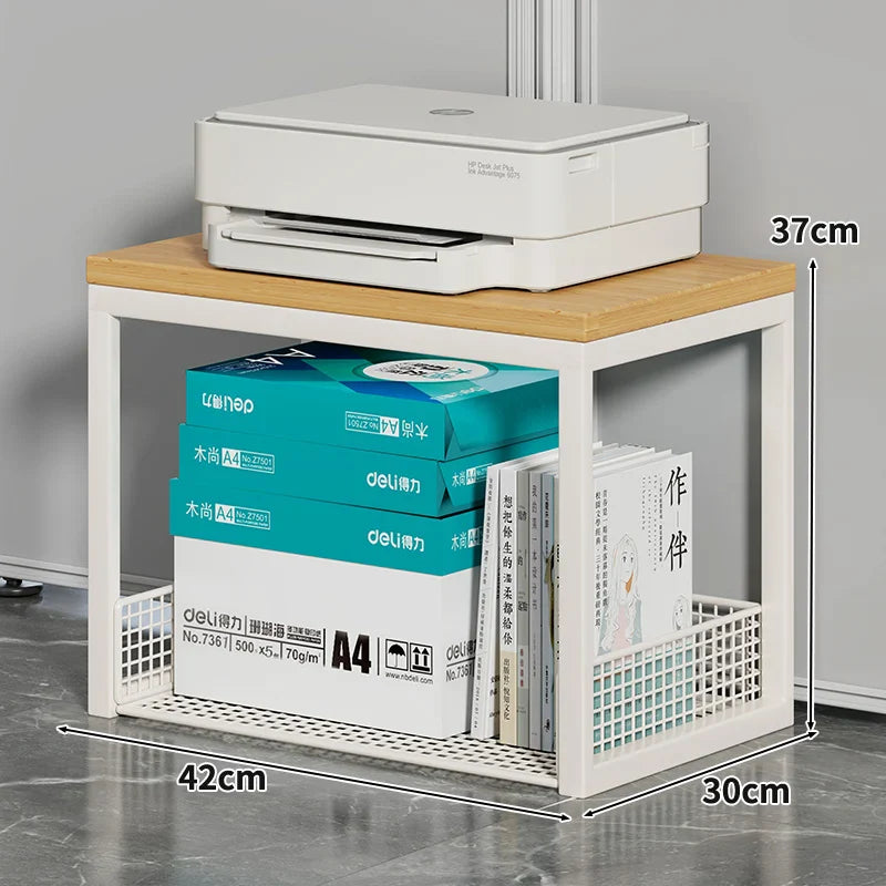 Freestanding Multi-Layer Printer Storage Stand – Desktop Copier Organizer Shelf & Office File Rack Display Cabinet