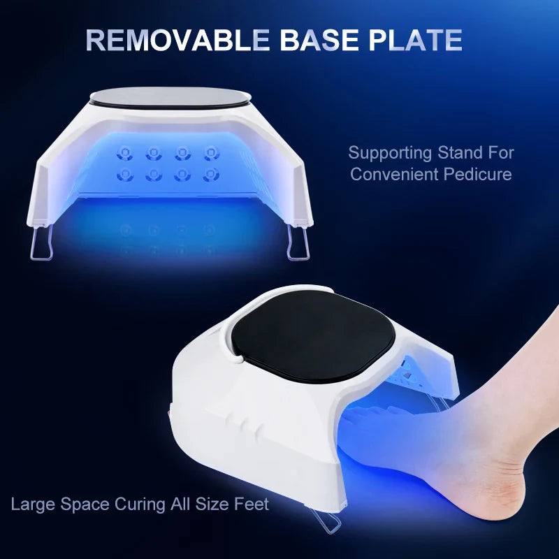 Advanced Mirror-Finish Dual Light Nail Lamp – 86W Rechargeable Portable LED UV Nail Machine