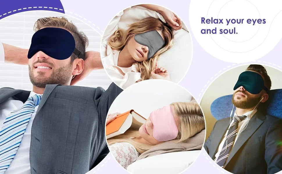 USB Heated Silk Eye Mask — Reusable Steaming Eye Massager for Sleep, Puffiness, Dark Circles & Eye Care