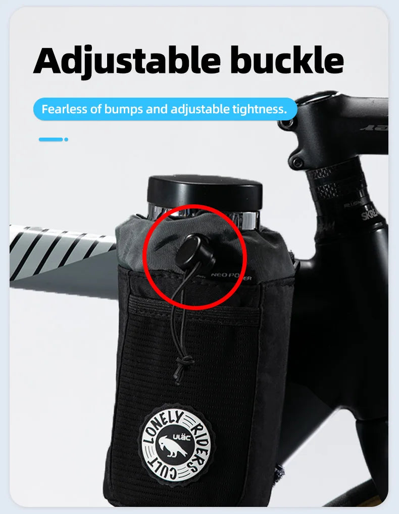 C-HOLD Bike Handlebar Stem Bag — Insulated Water Bottle & Snack Storage Pouch for Touring, Commuting, Bikepacking