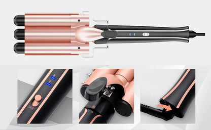 5 in 1 Hair Curler Wand Set with Curling Brush – 0.35” to 1.25” Curling Iron, Heat Resistant Glove & Hair Clips