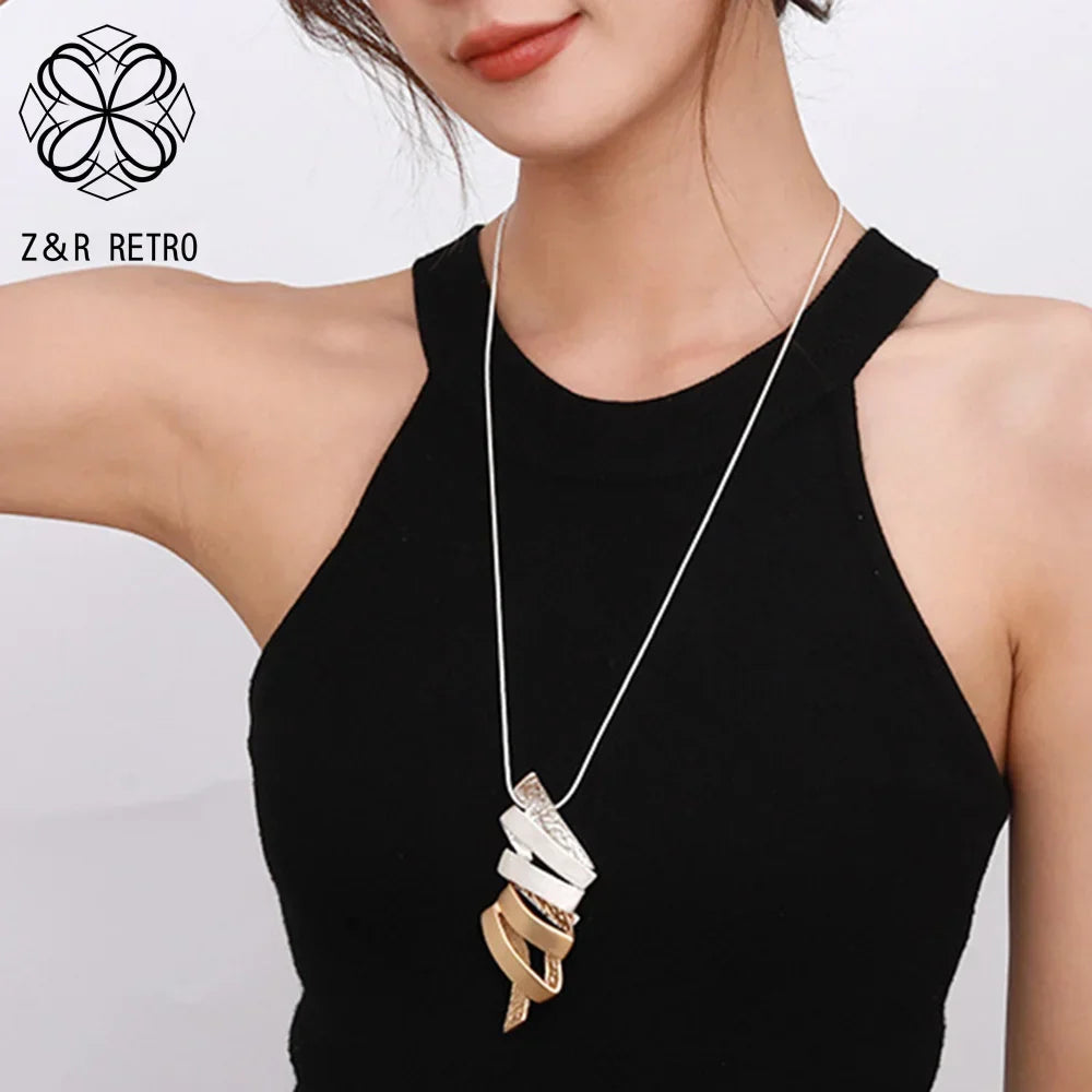 Vintage Long Chain Necklace – Irregular Gothic Pendant Jewelry for Women, 2023 Trendy Fashion Accessories