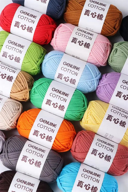50g Genuine Cotton Yarn - Easy-to-Use Crochet Yarn for Beginners, Hand Knitting & DIY Projects (Scarves, Blankets, Hats, Clothes)
