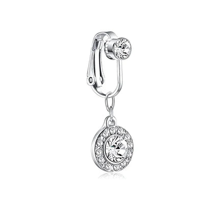 Faux Butterfly Leaves Belly Piercing – Dangling Clip-On Fake Navel & Cartilage Earring for Umbilical Piercing