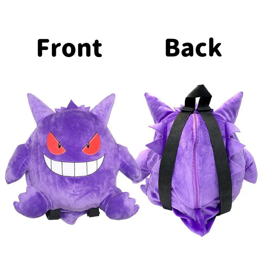 New Pokémon Gengar Plush Backpack — Style Eevee & Snorlax Schoolbag, Cosplay Bag & Xmas Gift