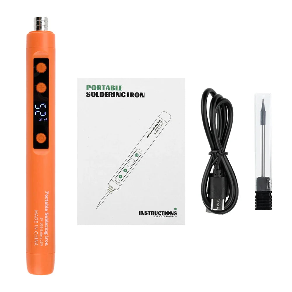 Mini 5V 15W Wireless USB Soldering Iron – Rechargeable Lithium Battery Fast-Charge Portable Welding & Repair Tool