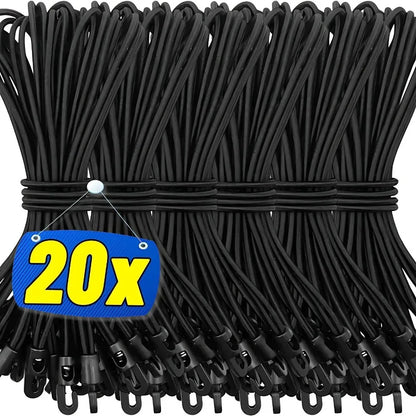 Elastic Nylon Bungee Cord Straps – Durable 10cm/15cm/25cm Fixing Bands for Flashlights, Maps & Outdoor Backpacking Gear (20/1pcs)