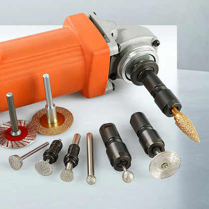 Universal Angle Grinder Modified Adapter - 6/3mm Chuck for Straight Grinder Conversion, M10 Thread, Grinding Cutter Compatibility
