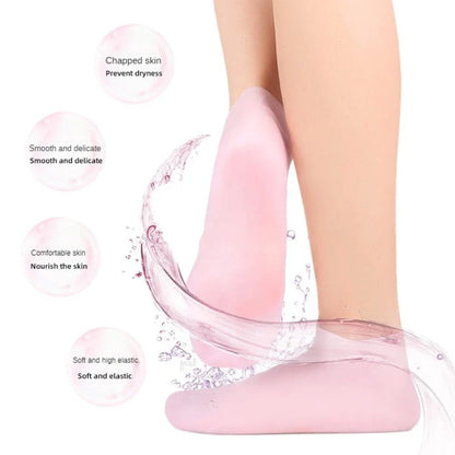 Moisturizing Exfoliating Silicone Socks for Dry Cracked Skin - Plantar Protection & Foot Care Elastic Socks