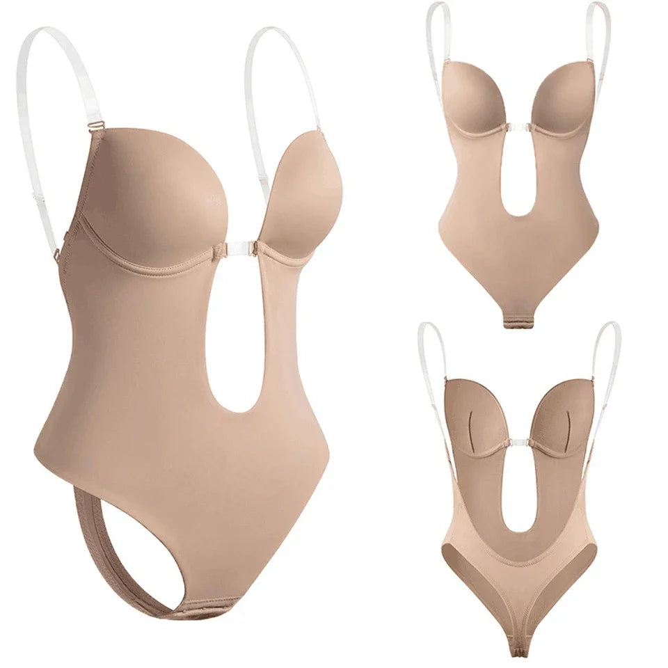 Women’s Full Body Shaper Bodysuit – Backless Thong, Invisible Tummy Control Shapewear for Slimming & Contour