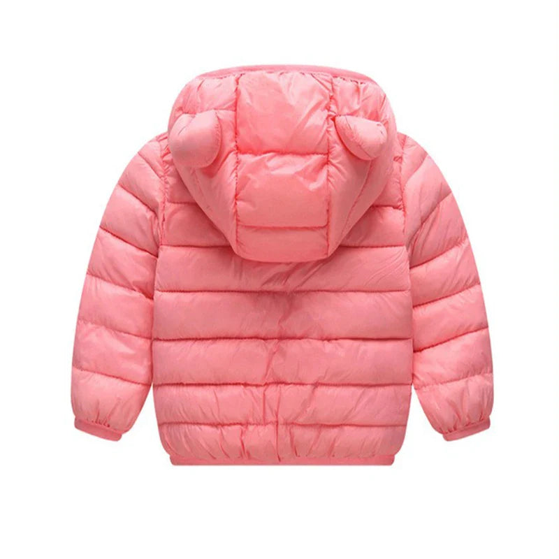 Baby Lightweight Hooded Down Jacket – Warm Zipper Coat for Boys & Girls (0-5 Years), Winter Outerwear Gift