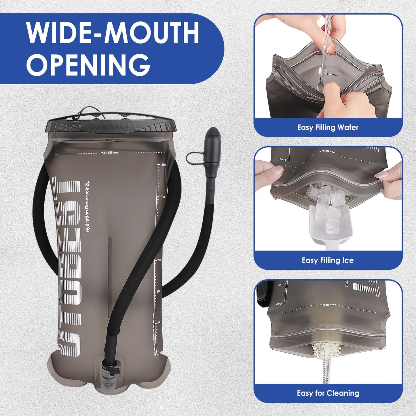 UTO BEST 1.5L/2L/3L TPU Water Bladder – Hydration Reservoir Pack for Camping, Cycling, Running & Hiking
