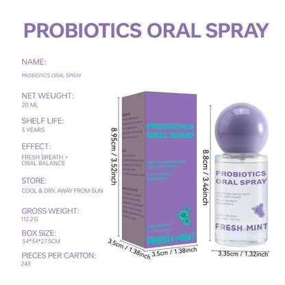 Long Lasting Fresh Mint Oral Spray - Portable 20ML Breath Freshener for Adults & Oral Care