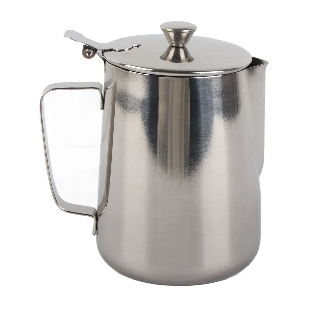 Stainless Steel Coffee Mug & Milk Frothing Pitcher with Lid – Latte Art Barista Cup for Coffee & Milk Drinks