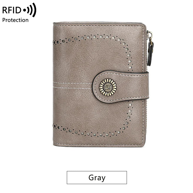 Fashionable Women’s Retro Short Wallet – PU Leather Multifunctional Handbag with Large Capacity, Multi-Card Slot & Coin Pocket