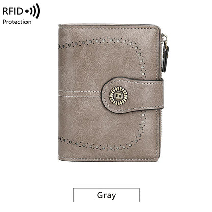 Fashionable Women’s Retro Short Wallet – PU Leather Multifunctional Handbag with Large Capacity, Multi-Card Slot & Coin Pocket