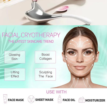 Ice Globes for Face — Luxury Rose Gold Cryo Sticks, Cold & Heat Relief Facial Massage Roller, Beauty Tool & Birthday Gift