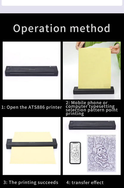 ATS886 Portable Tattoo Stencil Printer – Thermal Stencil Maker & Copier