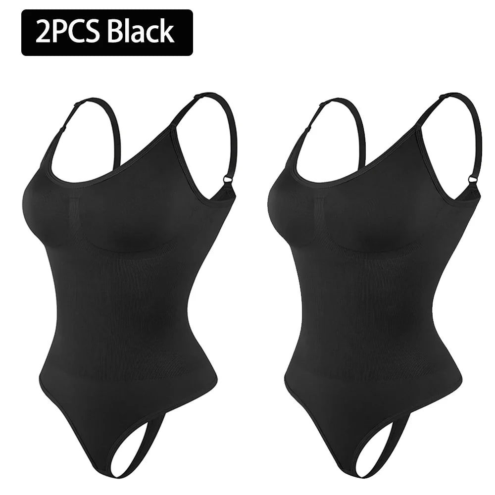 Women’s Full Body Shapewear Bodysuit – Smoothing Thong Body Shaper Sculpting Slimming Underwear