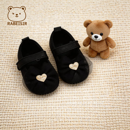 Baby First Walker Shoes - Breathable Non-Slip Princess Lace Shoes for Toddlers & Girls