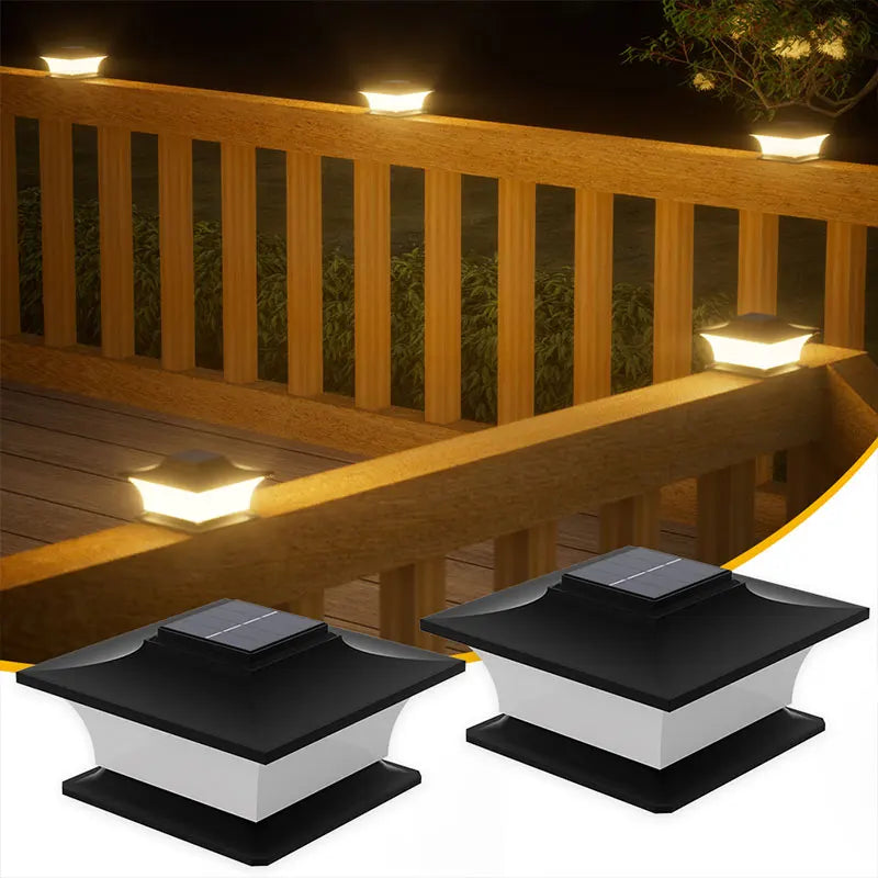 Solar Post Light - Auto On/Off LED Outdoor Landscape Light for Garden, Fence & Patio Posts