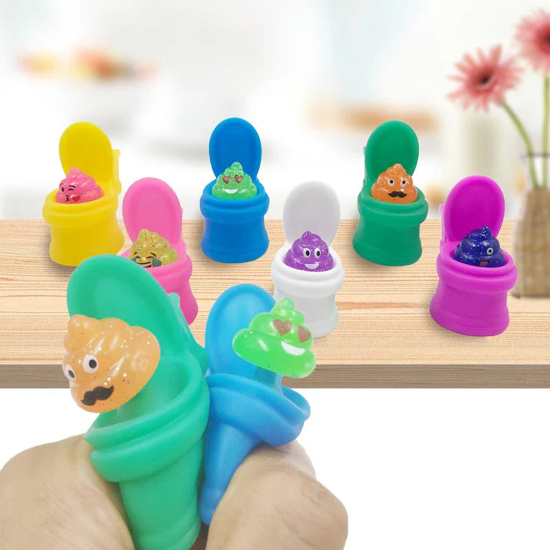 Mini Toilet Squishy Fidget Toy – Funny Pop-Up Stress Relief Sensory Toy for Kids, Party Favors & Decompression