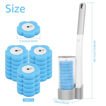 18/36Pcs Disposable Toilet Brush Kit - Wall-Mounted Bathroom Cleaning Tool with Long Handle & Refill WC Accessories