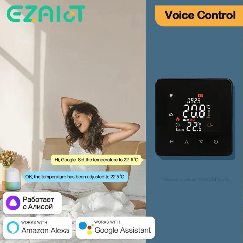 Tuya Smart WiFi Thermostat – Remote Controller for Water, Electric & Gas Floor Heating with Google Home & Alexa Compatibility