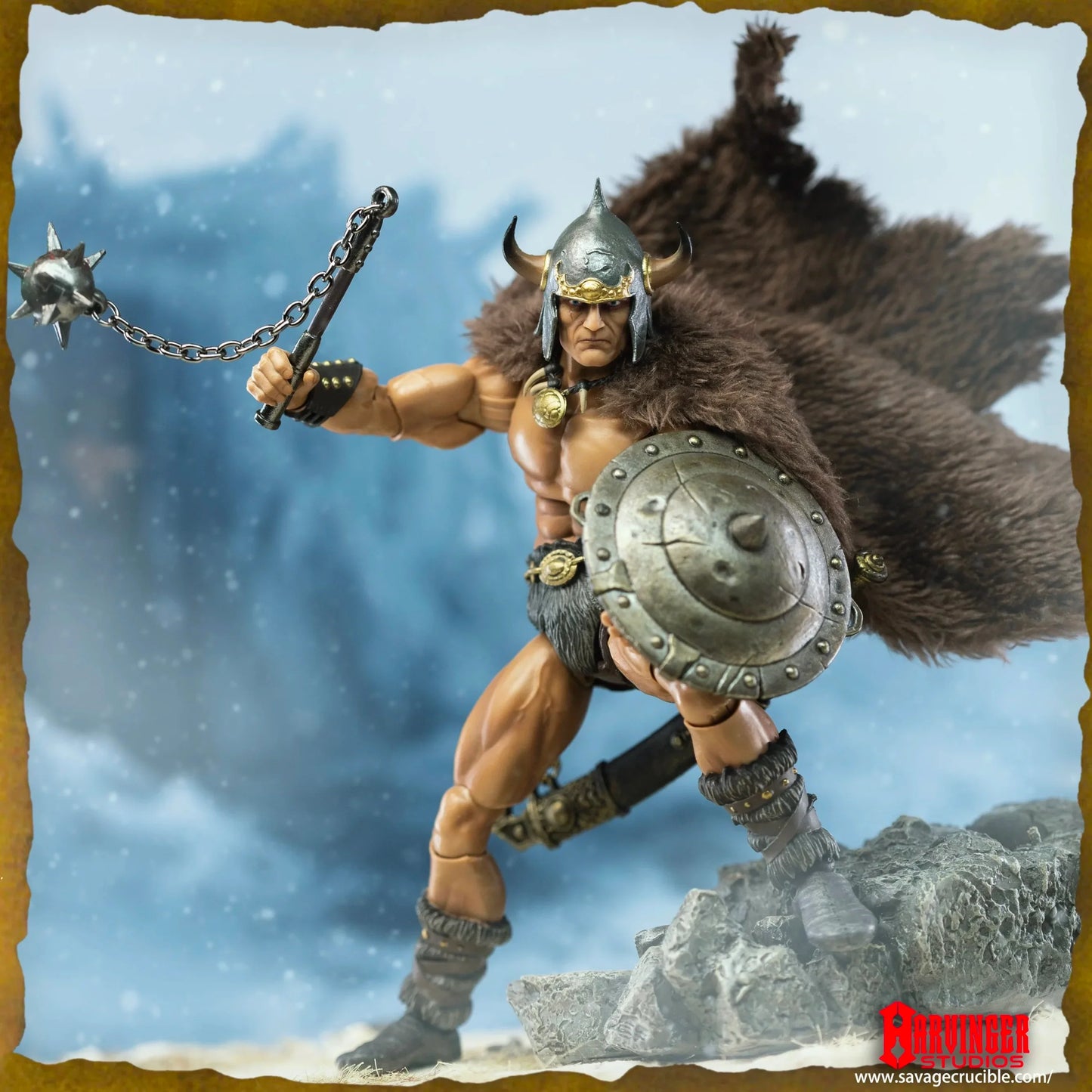 1/12 7-Inch Savage Crucible Action Figure — Harbinger Studios Wave 2 Jaeger Nashom Krieger Whoman Barbarian Anime Collectible Gift