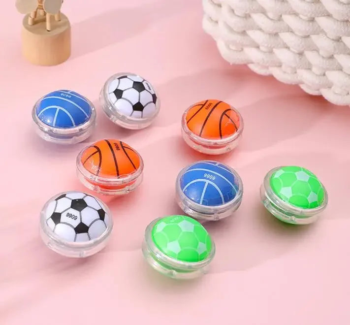 10pcs Classic Yoyo Toys – Football & Basketball Patterned Favors for Kids Birthday, Pinata, & Kindergarten Rewards