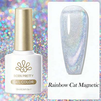 BORN PRETTY Cat Magnetic Gel Nail Polish 117 Colors 10ml Full Coverage Semi-Permanent Soak-Off Nail Varnish for Salon Manicure Glitter Cat Eye Nails