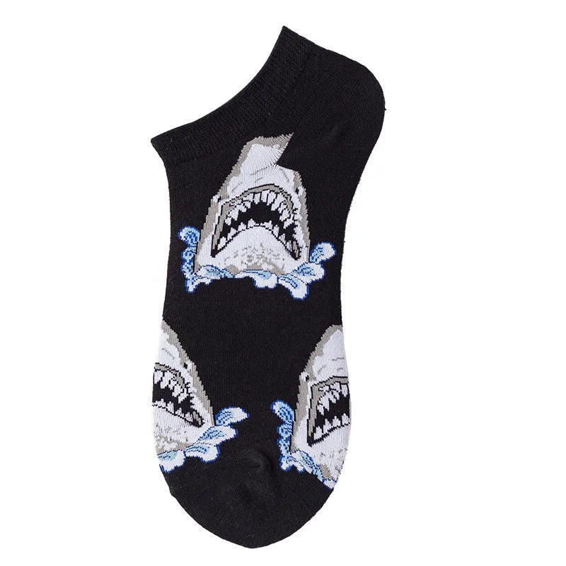 40-Style Colorful Cotton Ankle Socks – Fashion Novelty Short Socks for Men & Women, Funny Animal, Food & Avocado Casual Designs