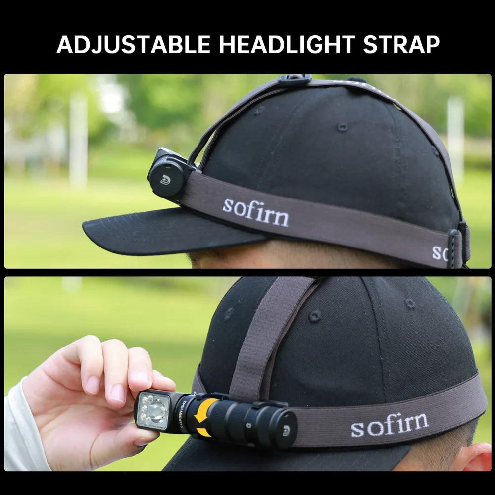 SOFIRN HS42 Headlamp 2100lm USB-C Rechargeable 18650 EDC Flashlight - SST40 LED Torch with Magnetic Power Bank for Camping