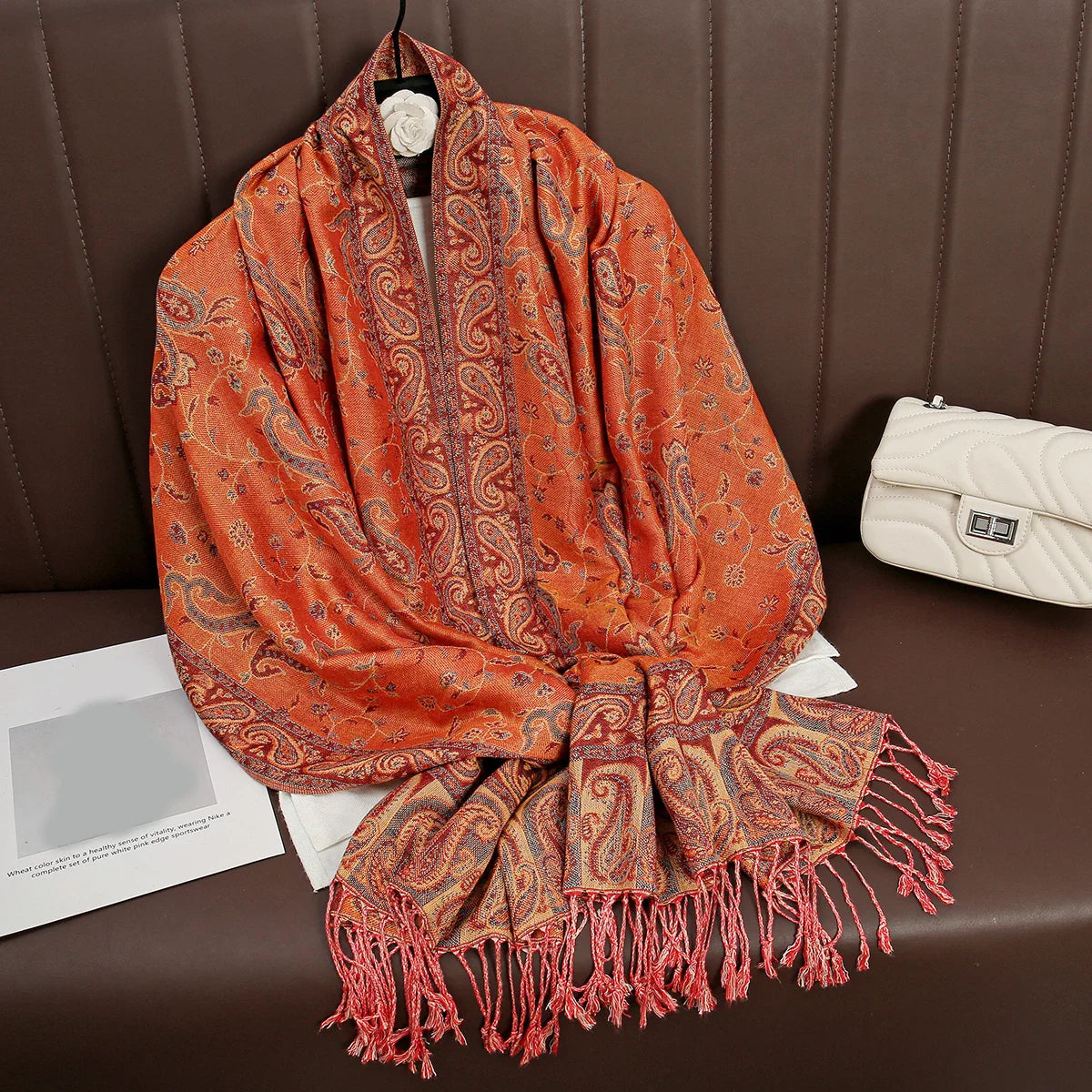 Luxury Autumn Cashmere Pashmina Shawl – Warm Winter Scarves for Women, Printed Cotton Foulard Stole Scarf 2023