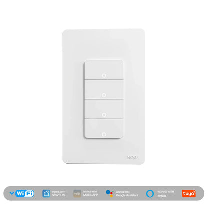 MOES Tuya Wi-Fi Smart Light Switch – US Single Pole Push Button Wall Switch, Alexa & Google Home Compatible, Neutral Wire Required