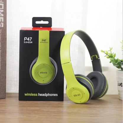 2025 New Stereo P47 Bluetooth Headset – Wireless 5.0 Sports Gaming Headset, Folding Design for iPhone & Xiaomi