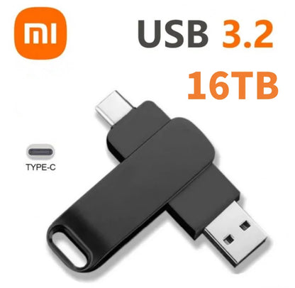 Xiaomi 16TB USB 3.2 Flash Drive — Super High-Speed Metal U Disk, Waterproof Type-C SSD Pen Drive