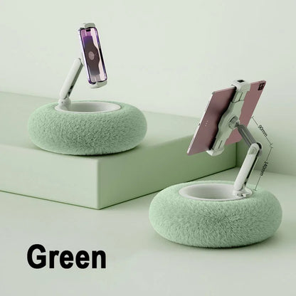 2024 Plush Pillow Phone and Tablet Stand - Adjustable Desktop Bracket for Live Streaming and Video Chats - Lazy Tablet Holder