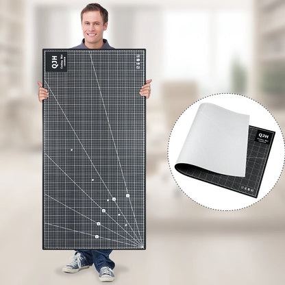 120x60cm PVC Cutting Mat - Double-Sided Gray-Black DIY Craft Board for Leather, Sewing & Desktop Projects