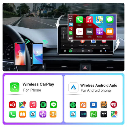 EKIY 2-in-1 AI Smart Box — Wireless CarPlay & Android Auto Adapter with Wired CarPlay for Car Intelligent Systems