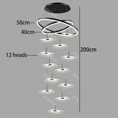 Nordic Stair Chandelier Pendant Light – Modern Ceiling Lighting for Living Room, Bedroom & Dining Room Home Interior Decoration Fixture
