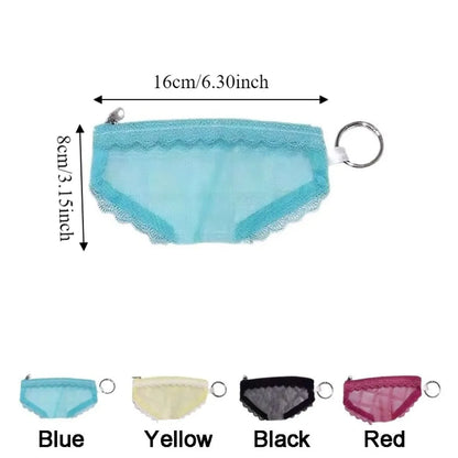 Fashion Mesh Cosmetic Bag - Clear Lace Trim Makeup Pouch with Zipper for Jewelry, Headphones & Accessories